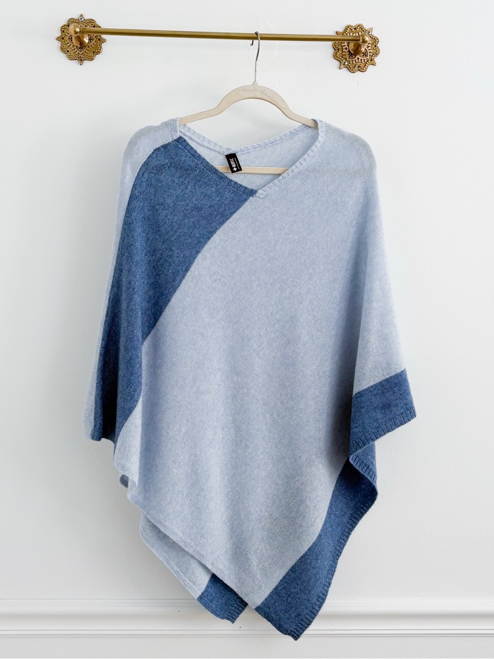 Beryll Cashmere Blue Poncho Sweater